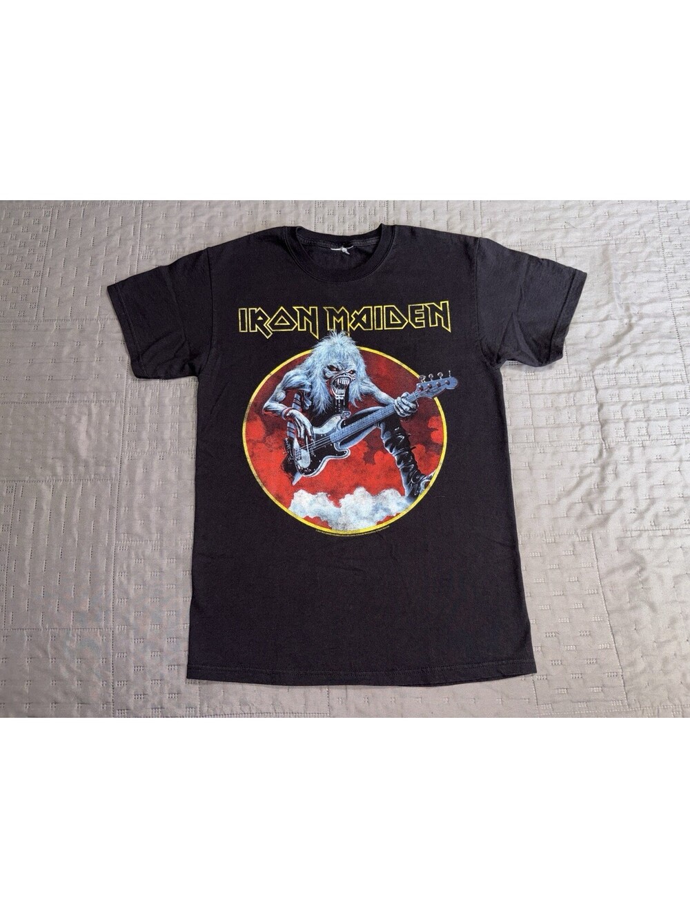 2007 Iron Maiden Eddie Bass T Shirt Black Heavy Metal Band Tee Bravado sz sml
